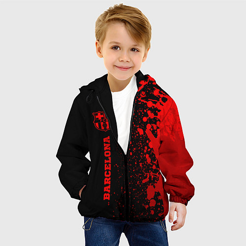Детская куртка Barcelona - red gradient по-вертикали / 3D-Черный – фото 4