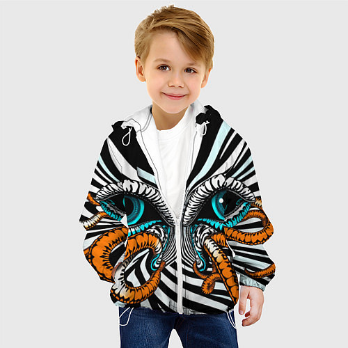 Детская куртка Глаз и щупальца / 3D-Белый – фото 4