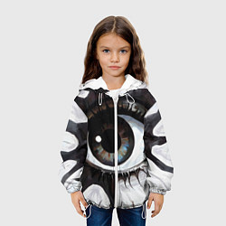 Куртка с капюшоном детская Глаз и щупальца - психоделика, цвет: 3D-белый — фото 2