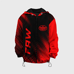 Куртка с капюшоном детская FAW - red gradient вертикально, цвет: 3D-черный