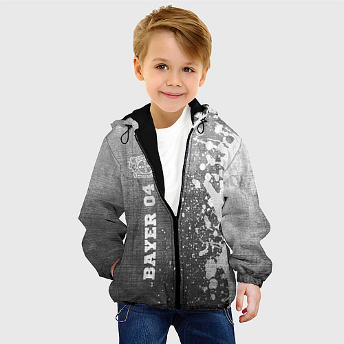 Детская куртка Bayer 04 - grey gradient по-вертикали / 3D-Черный – фото 4