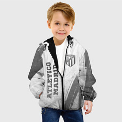 Куртка с капюшоном детская Atletico Madrid - white gradient вертикально, цвет: 3D-черный — фото 2