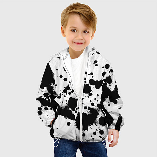 Детская куртка Брызги черной краски / 3D-Белый – фото 4