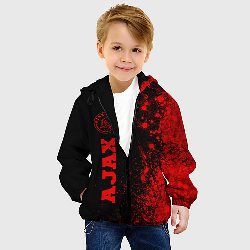 Детская куртка Ajax - red gradient по-вертикали / 3D-Черный – фото 4