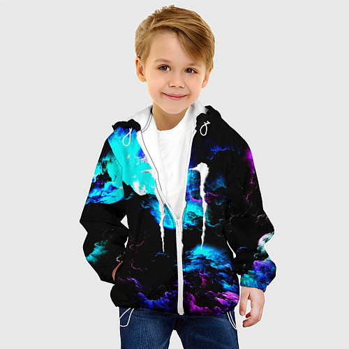Детская куртка Monster energy космическая абстракция / 3D-Белый – фото 4