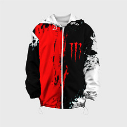 Куртка с капюшоном детская Monster energy краски спорт, цвет: 3D-белый