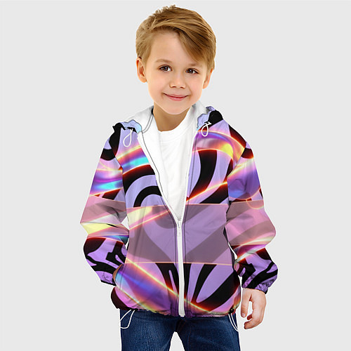 Детская куртка Дихроичный тигровый паттерн / 3D-Белый – фото 4