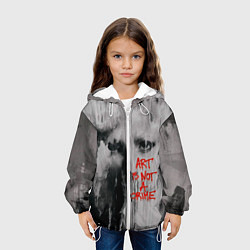 Куртка с капюшоном детская Исскуство не преступление, цвет: 3D-белый — фото 2