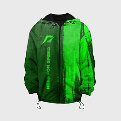 Куртка с капюшоном детская Need for Speed - green gradient по-вертикали, цвет: 3D-черный