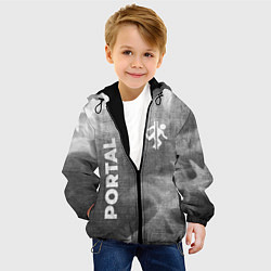 Куртка с капюшоном детская Portal - grey gradient вертикально, цвет: 3D-черный — фото 2
