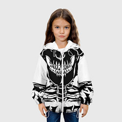 Куртка с капюшоном детская Skeleton череп, цвет: 3D-белый — фото 2