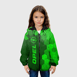 Куртка с капюшоном детская Opel - green gradient по-вертикали, цвет: 3D-черный — фото 2