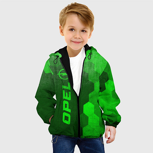 Детская куртка Opel - green gradient по-вертикали / 3D-Черный – фото 4