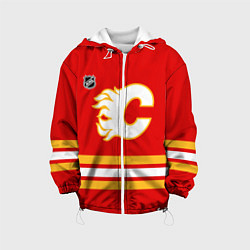 Куртка с капюшоном детская Калгари Флэймз хоккей, цвет: 3D-белый