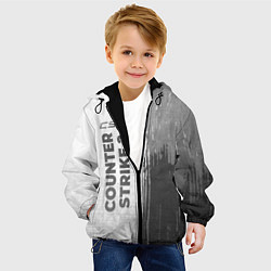 Куртка с капюшоном детская Counter Strike 2 - white gradient по-вертикали, цвет: 3D-черный — фото 2