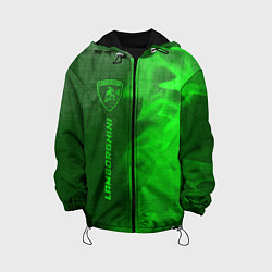 Куртка с капюшоном детская Lamborghini - green gradient по-вертикали, цвет: 3D-черный