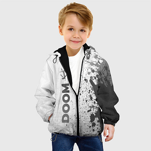 Детская куртка Doom - white gradient по-вертикали / 3D-Черный – фото 4