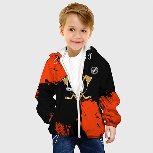 Детская куртка Анахайм Дакс - оранжевая краска / 3D-Белый – фото 4