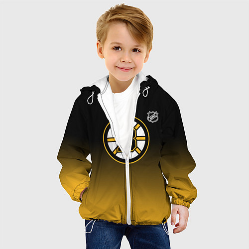 Детская куртка Бостон Брюинз - градиент / 3D-Белый – фото 4