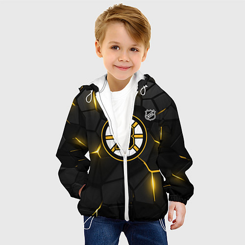 Детская куртка Бостон Брюинз - плиты с подсветкой / 3D-Белый – фото 4