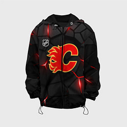 Куртка с капюшоном детская Калгари Флэймз - НХЛ хоккей, цвет: 3D-черный