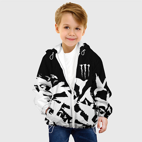Детская куртка Monster energy crow / 3D-Белый – фото 4