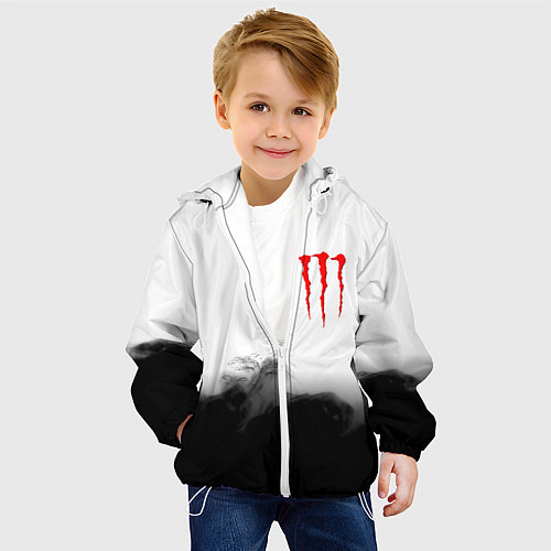 Детская куртка Monster energy splash smoke / 3D-Белый – фото 4