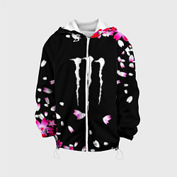 Куртка с капюшоном детская Monster energy sakura, цвет: 3D-белый