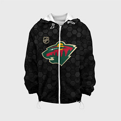 Куртка с капюшоном детская Миннесота Уайлд - черные соты, цвет: 3D-белый