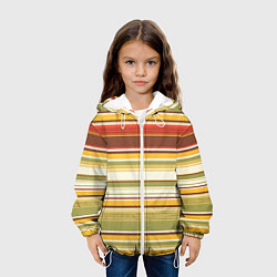 Куртка с капюшоном детская Горизонтальные полосы, цвет: 3D-белый — фото 2