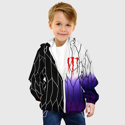 Детская куртка Monster energy steel / 3D-Белый – фото 4