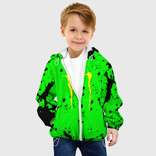 Детская куртка Monster energy кислотные брызги / 3D-Белый – фото 4
