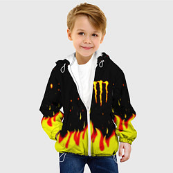 Куртка с капюшоном детская Monster energy fire steel, цвет: 3D-белый — фото 2