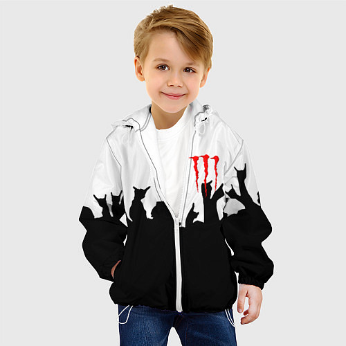 Детская куртка Monster energy rock black / 3D-Белый – фото 4