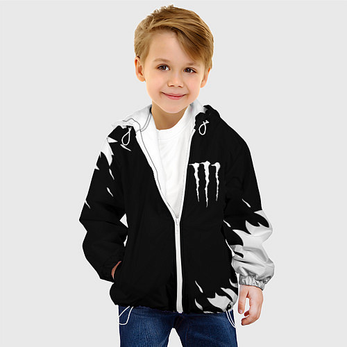 Детская куртка Monster energy fire white / 3D-Белый – фото 4