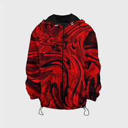 Куртка с капюшоном детская Красный смешение пластика, цвет: 3D-черный