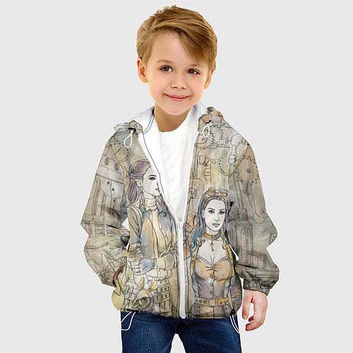 Детская куртка Девушки стимпанк / 3D-Белый – фото 4
