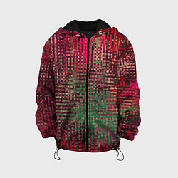 Детская куртка Текстурный тёмный красно-зелёный