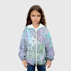 Куртка с капюшоном детская Скетч японские дорамы, цвет: 3D-белый — фото 2