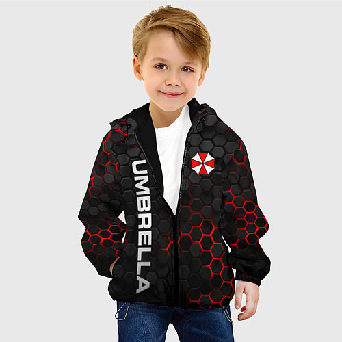 Детская куртка Амбрелла - плиты с подсветкой / 3D-Черный – фото 4