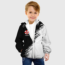 Куртка с капюшоном детская Umbrella Corp - black and white, цвет: 3D-белый — фото 2