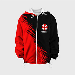 Куртка с капюшоном детская Umbrella Corp - red and black, цвет: 3D-белый