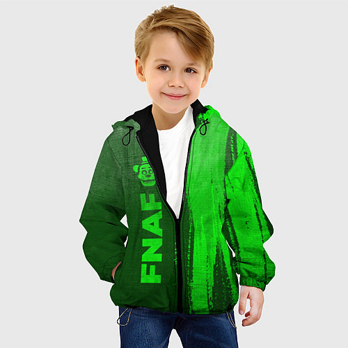 Детская куртка FNAF - green gradient по-вертикали / 3D-Черный – фото 4