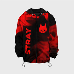 Куртка с капюшоном детская Stray - red gradient вертикально, цвет: 3D-черный