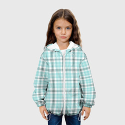 Куртка с капюшоном детская Checkered light blue, цвет: 3D-белый — фото 2