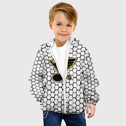 Куртка с капюшоном детская Сент Луис Блюз - белые соты, цвет: 3D-белый — фото 2
