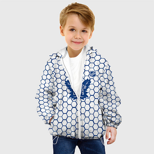 Детская куртка Торонто Мейпл Лифс - белые соты / 3D-Белый – фото 4