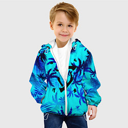 Куртка с капюшоном детская Doom неоновые тропики, цвет: 3D-белый — фото 2