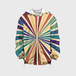 Куртка с капюшоном детская Ретро спираль, цвет: 3D-белый