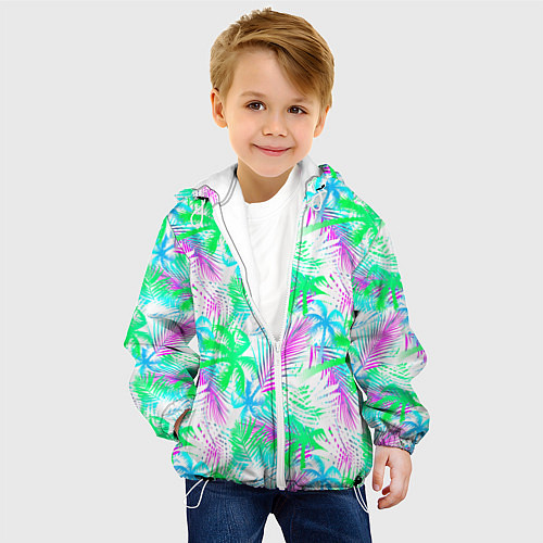 Детская куртка Palm green light blue / 3D-Белый – фото 4